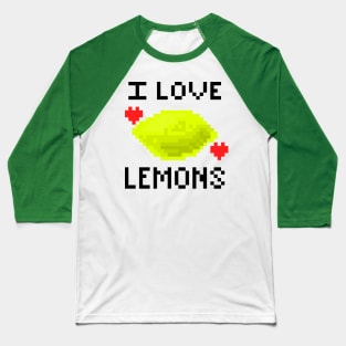 I love lemons pixel Baseball T-Shirt